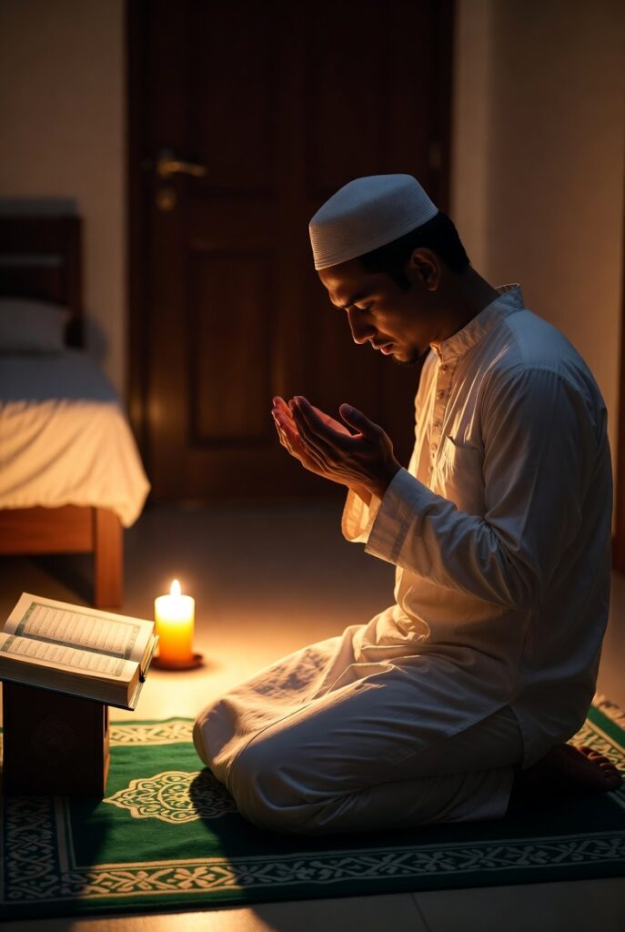Best Rajab Prayers for Forgiveness and Blessings (2026) 1 Muslim Praying at Home During Rajab Night